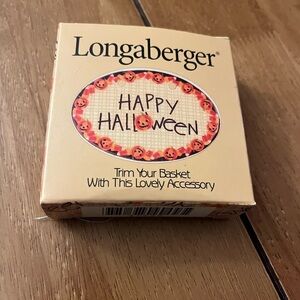 Longaberger Ceramic Halloween Basket Trim with Pumpkin Design Accessory